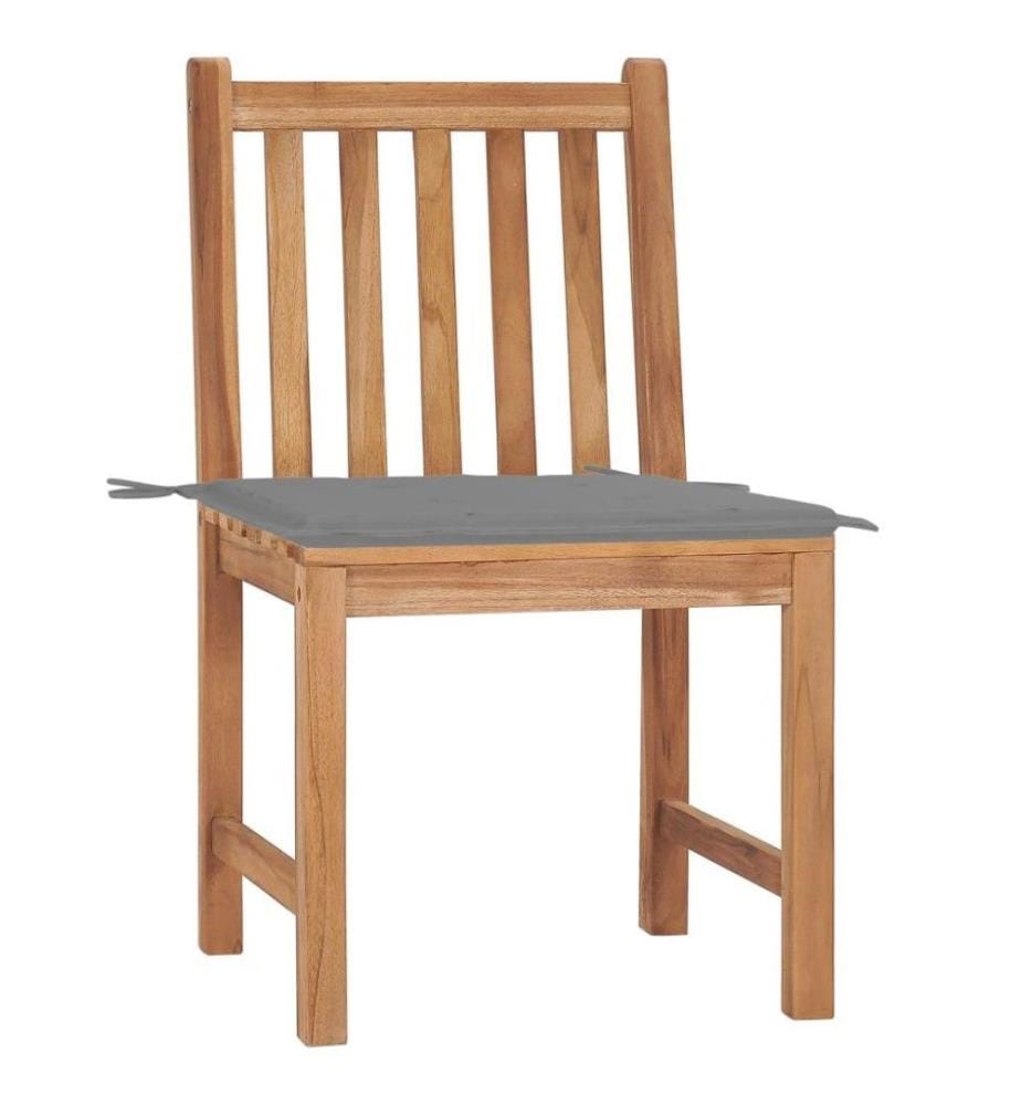 Gartenstühle 2 Stk. mit Kissen Massivholz Teak