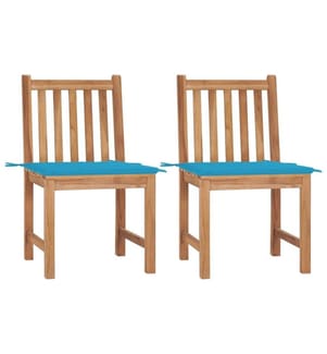 Gartenstühle 2 Stk. mit Kissen Massivholz Teak