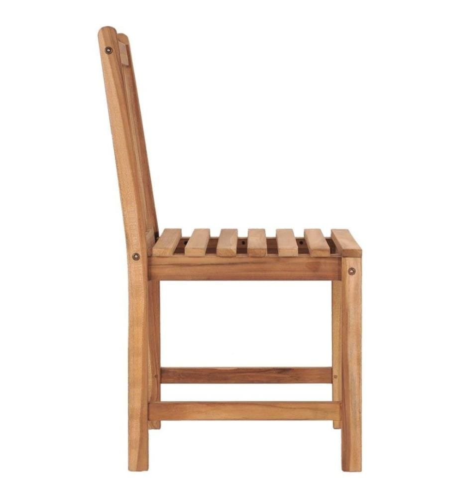 Chaises de jardin 2 pcs avec coussins Bois de teck massif