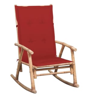 Chaise à bascule avec coussin Bambou