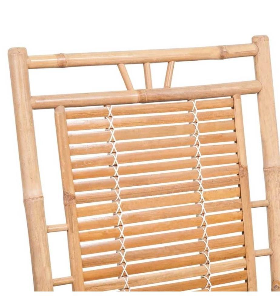 Schaukelstuhl mit Kissen Bambus