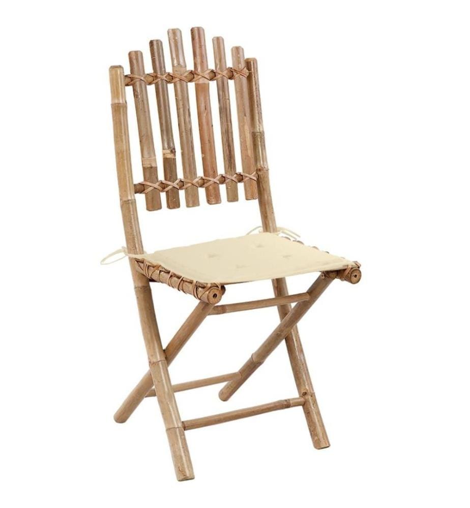 Klappbare Gartenstühle 2 Stk. mit Kissen Bambus