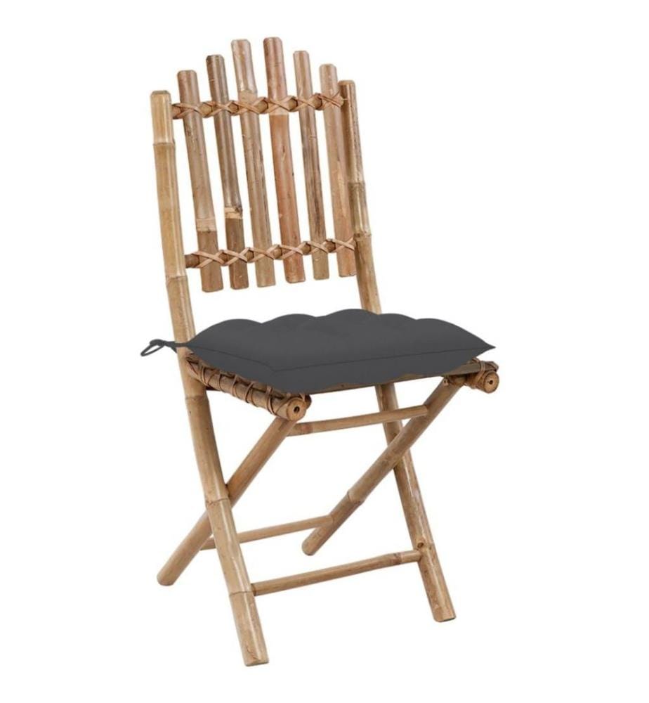 Klappbare Gartenstühle 2 Stk. mit Kissen Bambus