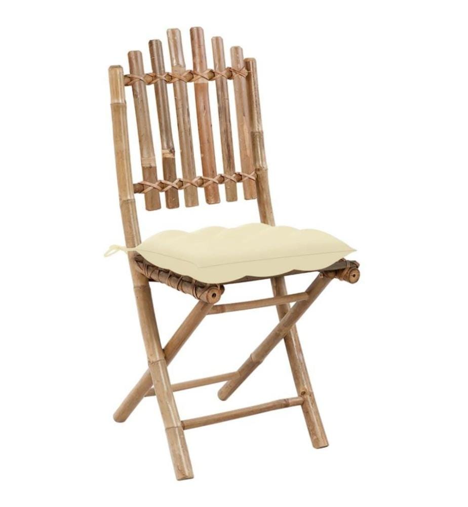 Klappbare Gartenstühle 2 Stk. mit Kissen Bambus