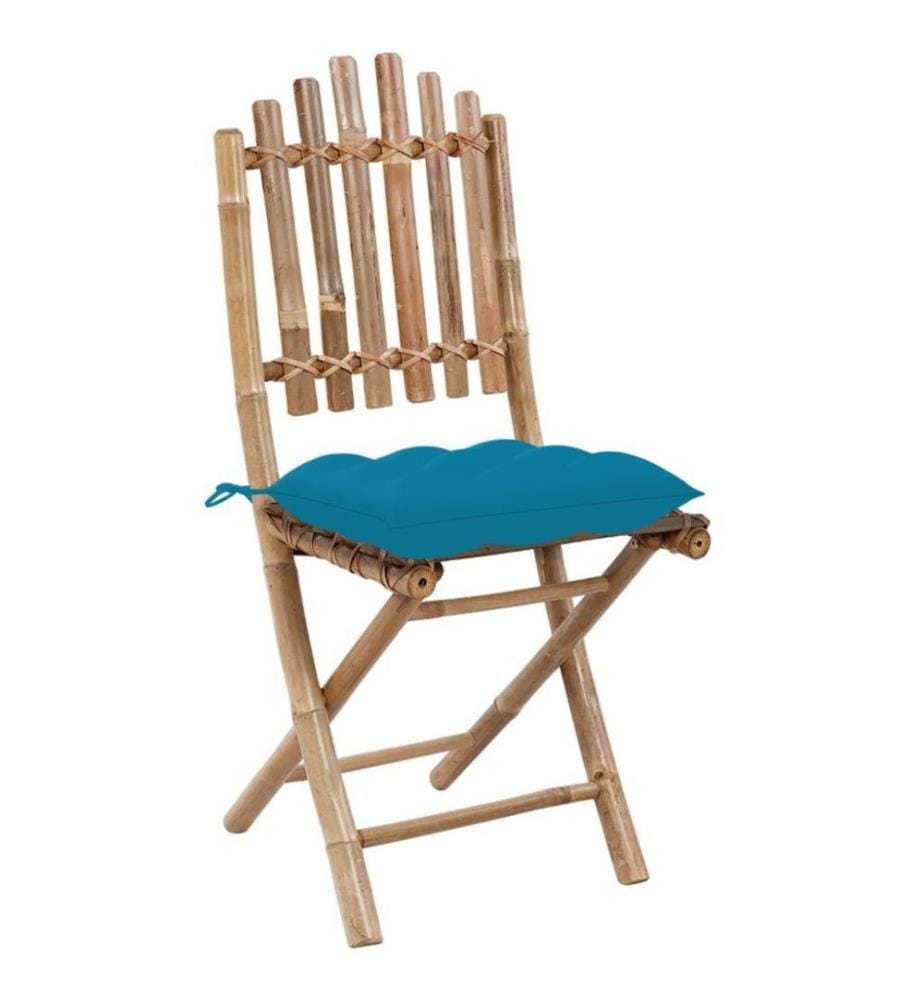 Klappbare Gartenstühle 2 Stk. mit Kissen Bambus