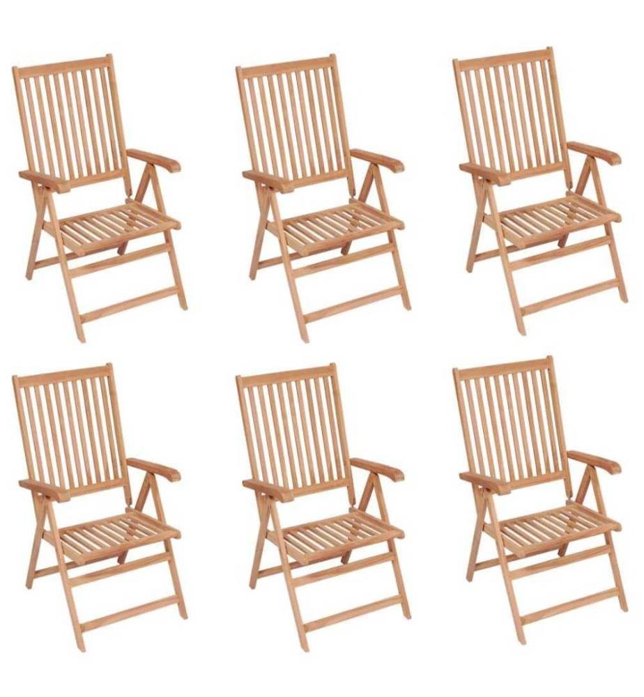 Verstellbare Gartenstühle 6 Stk. Massivholz Teak