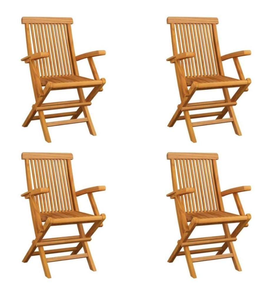 Klappbare Gartenstühle 4 Stk. Massivholz Teak