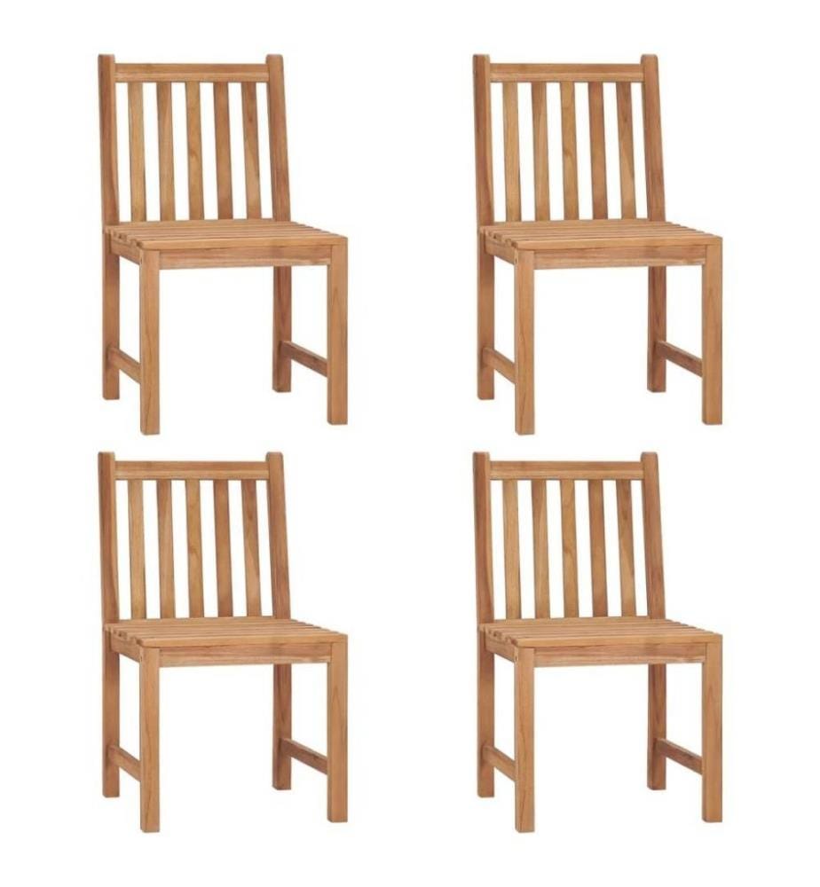 Chaises de jardin 4 pcs Bois de teck solide