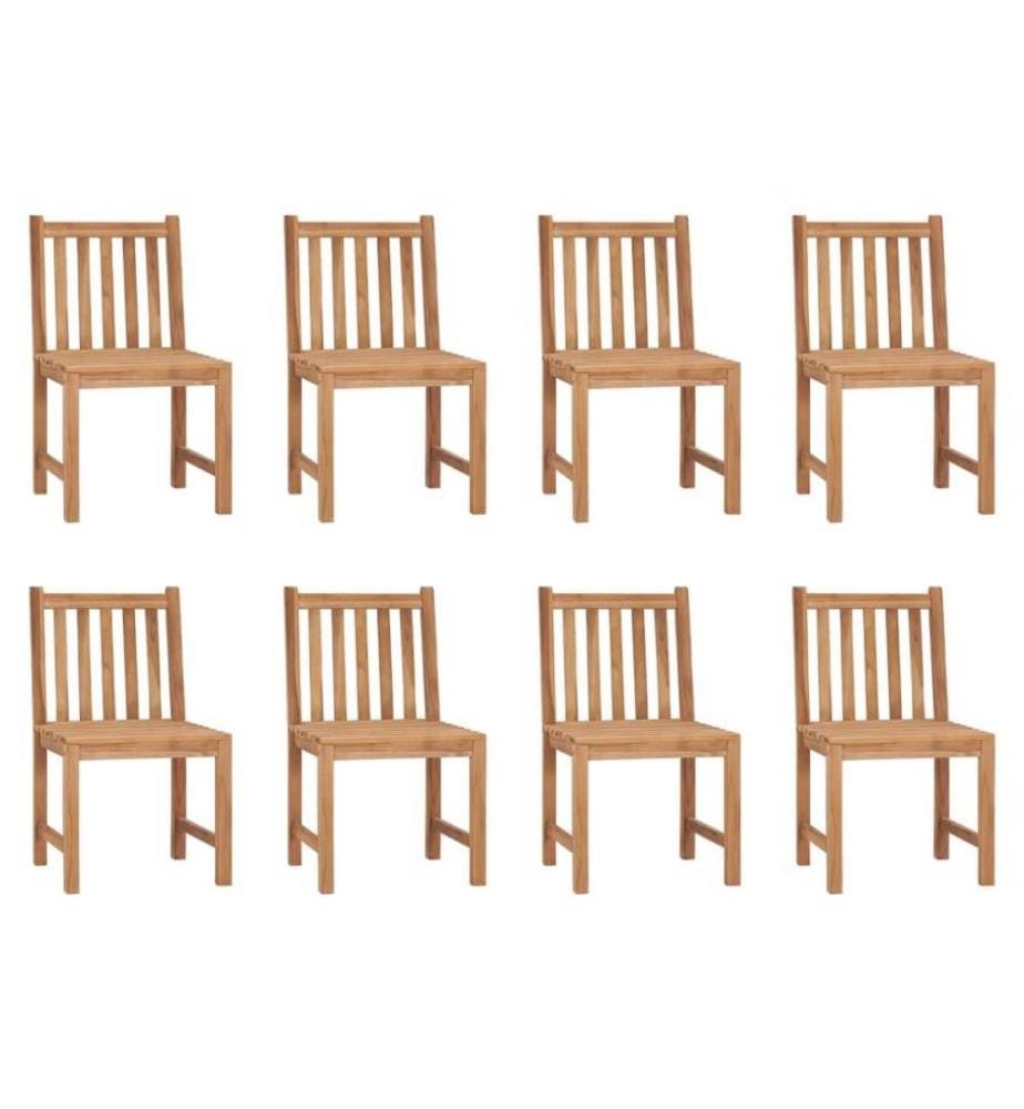 Chaises de jardin 8 pcs Bois de teck solide