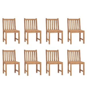Chaises de jardin 8 pcs Bois de teck solide