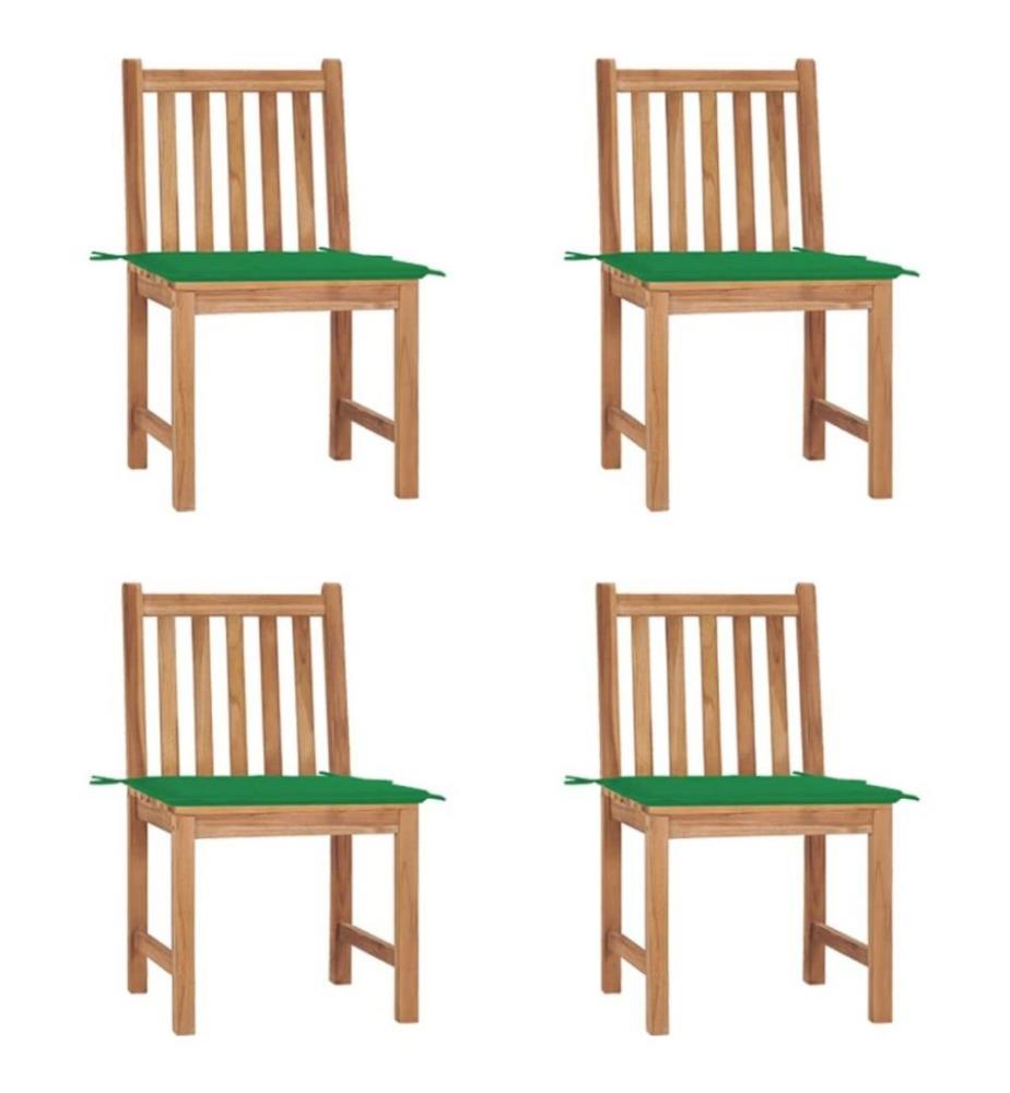 Gartenstühle 4 Stk. mit Kissen Massivholz Teak