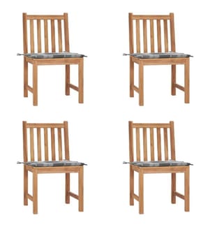 Gartenstühle 4 Stk. mit Kissen Massivholz Teak