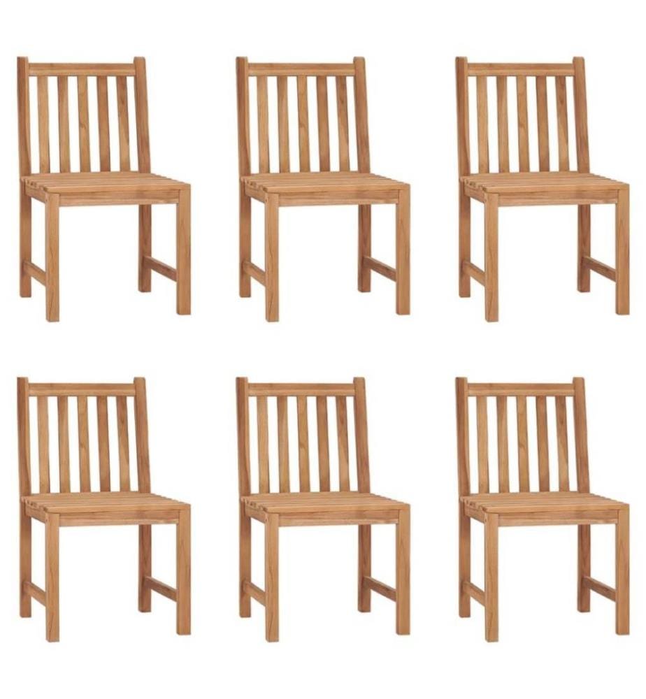 Gartenstühle 6 Stk. mit Kissen Massivholz Teak