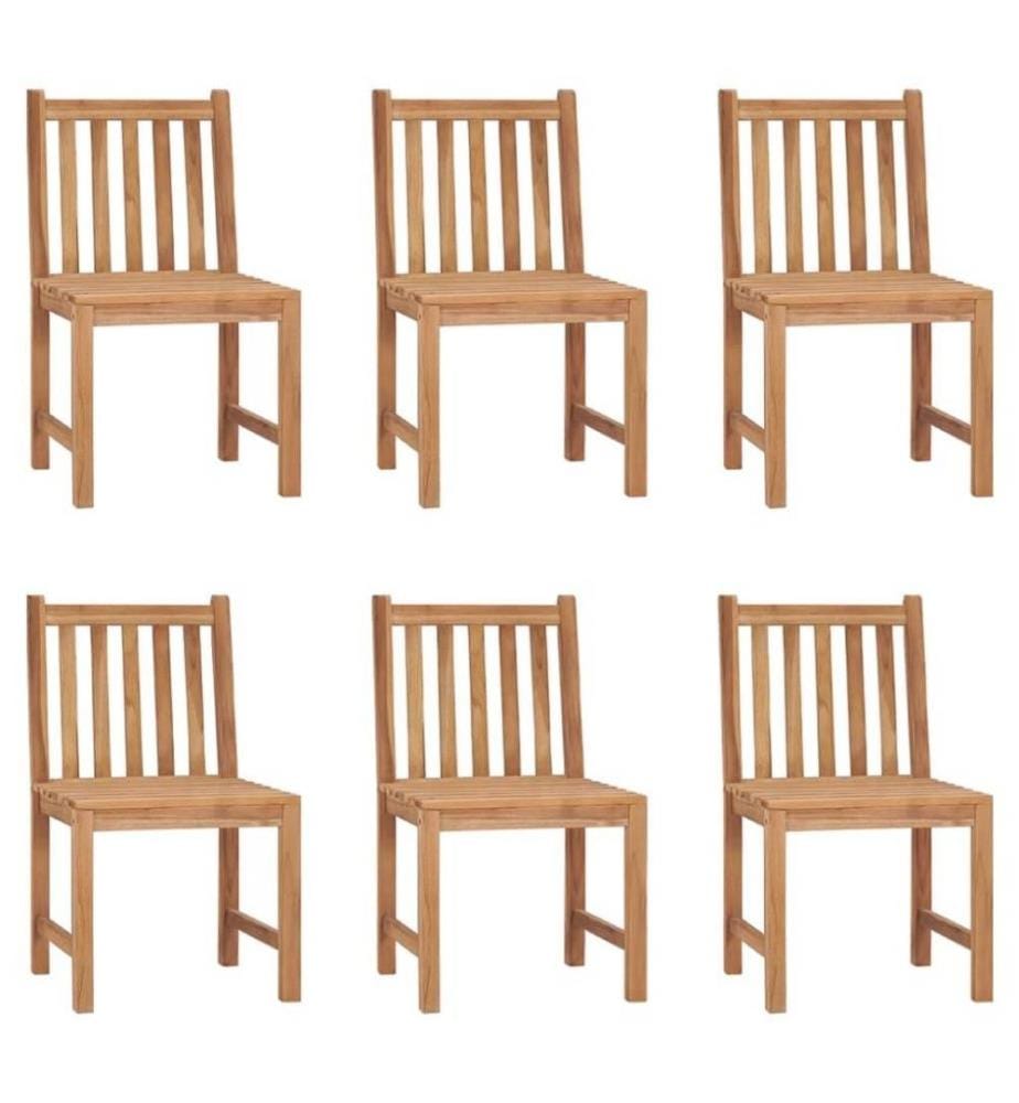 Gartenstühle 6 Stk. mit Kissen Massivholz Teak