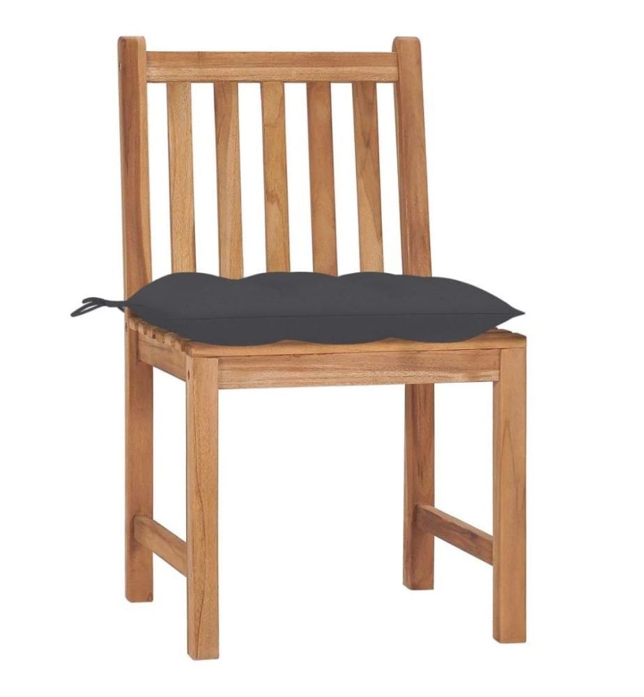 Gartenstühle 6 Stk. mit Kissen Massivholz Teak