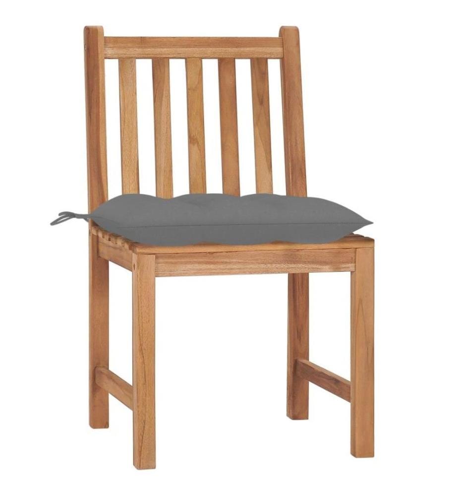 Gartenstühle 6 Stk. mit Kissen Massivholz Teak