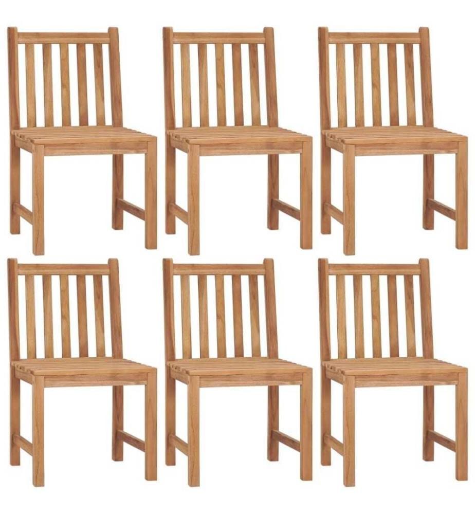 Gartenstühle 6 Stk. mit Kissen Massivholz Teak