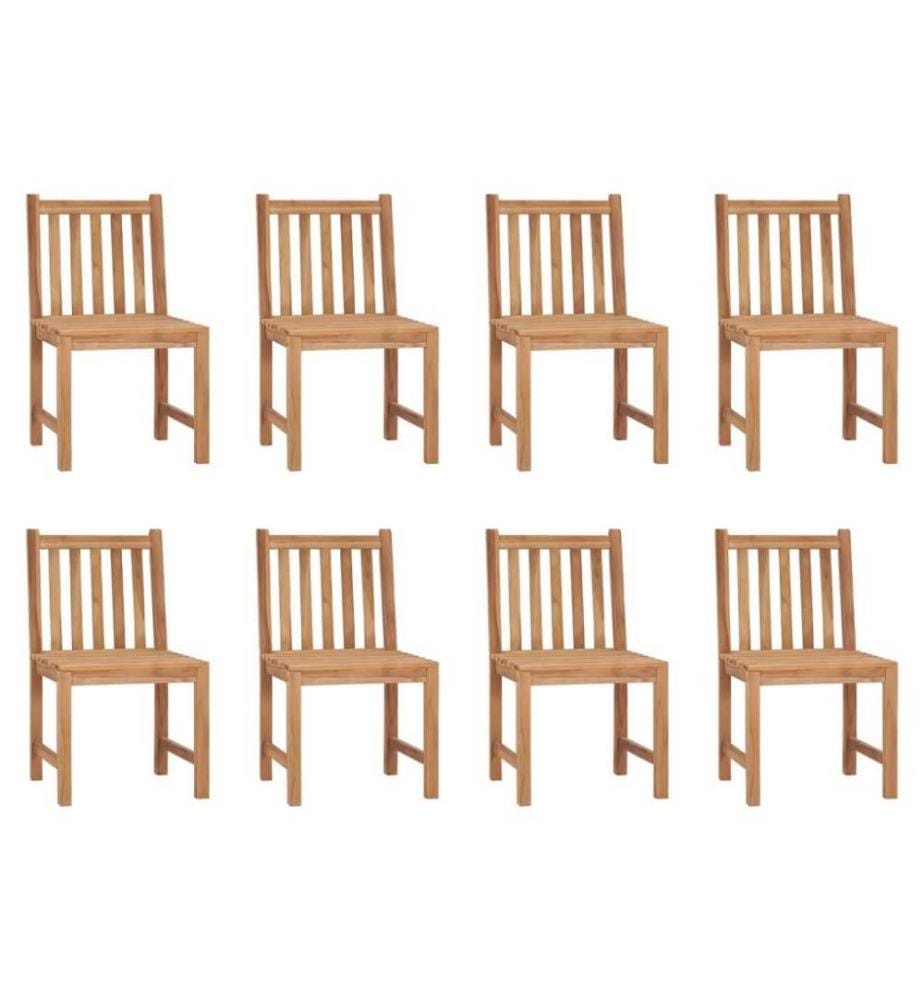 Gartenstühle 8 Stk. mit Kissen Massivholz Teak