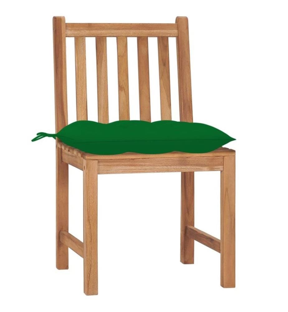 Chaises de jardin 8 pcs avec coussins Bois de teck massif