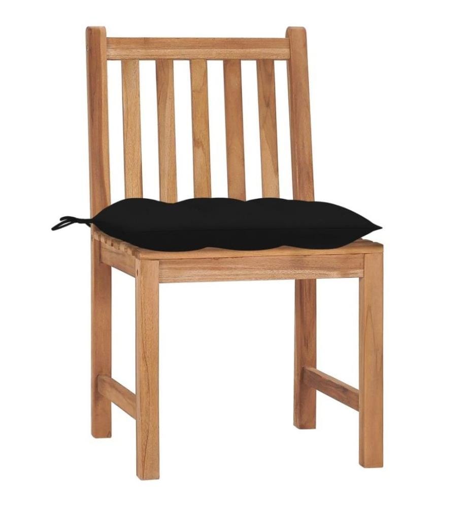 Chaises de jardin 8 pcs avec coussins Bois de teck massif