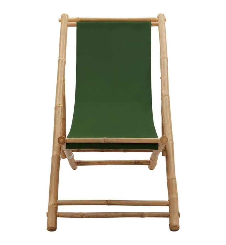 Chaise de terrasse Bambou et toile Vert