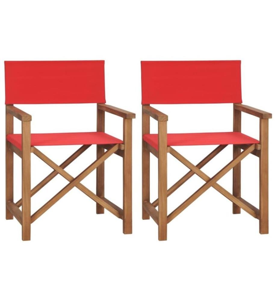 Regiestühle 2 Stk. Massivholz Teak Rot