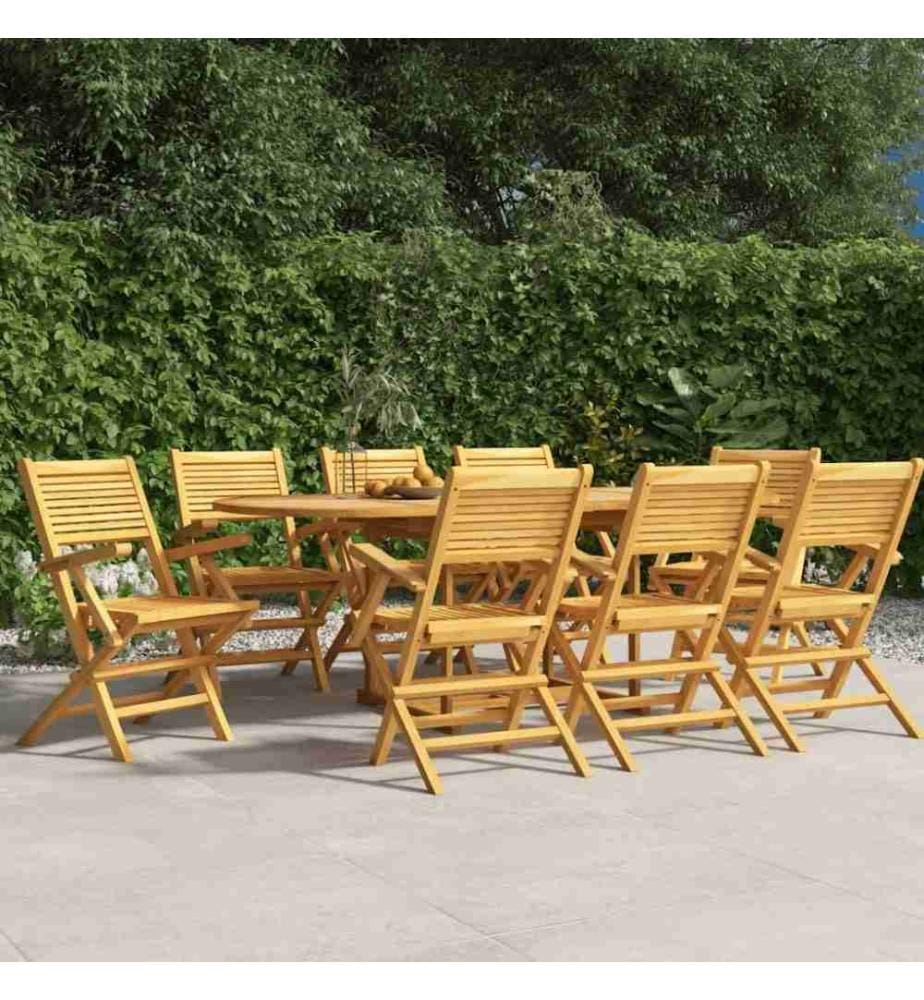 Chaises de jardin pliantes 8 pcs 55x62x90 cm bois massif teck