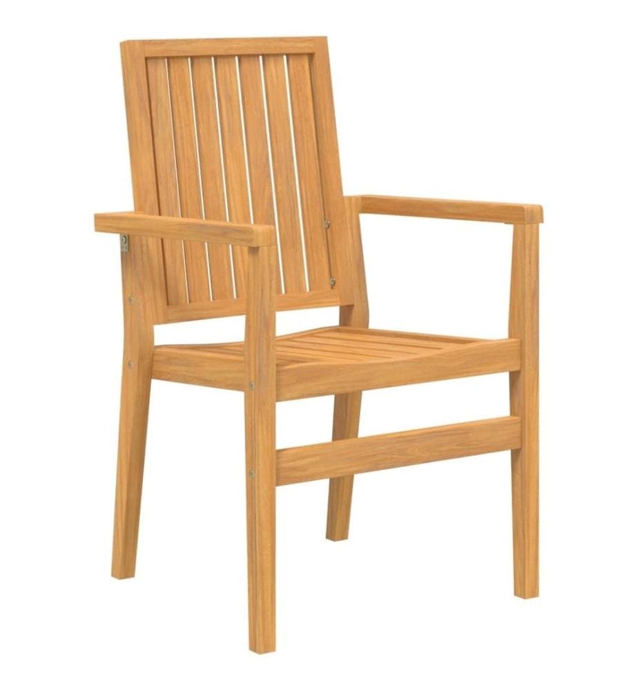 Gartenstühle 4 Stk. Stapelbar 56,5x57,5x91 cm Massivholz Teak