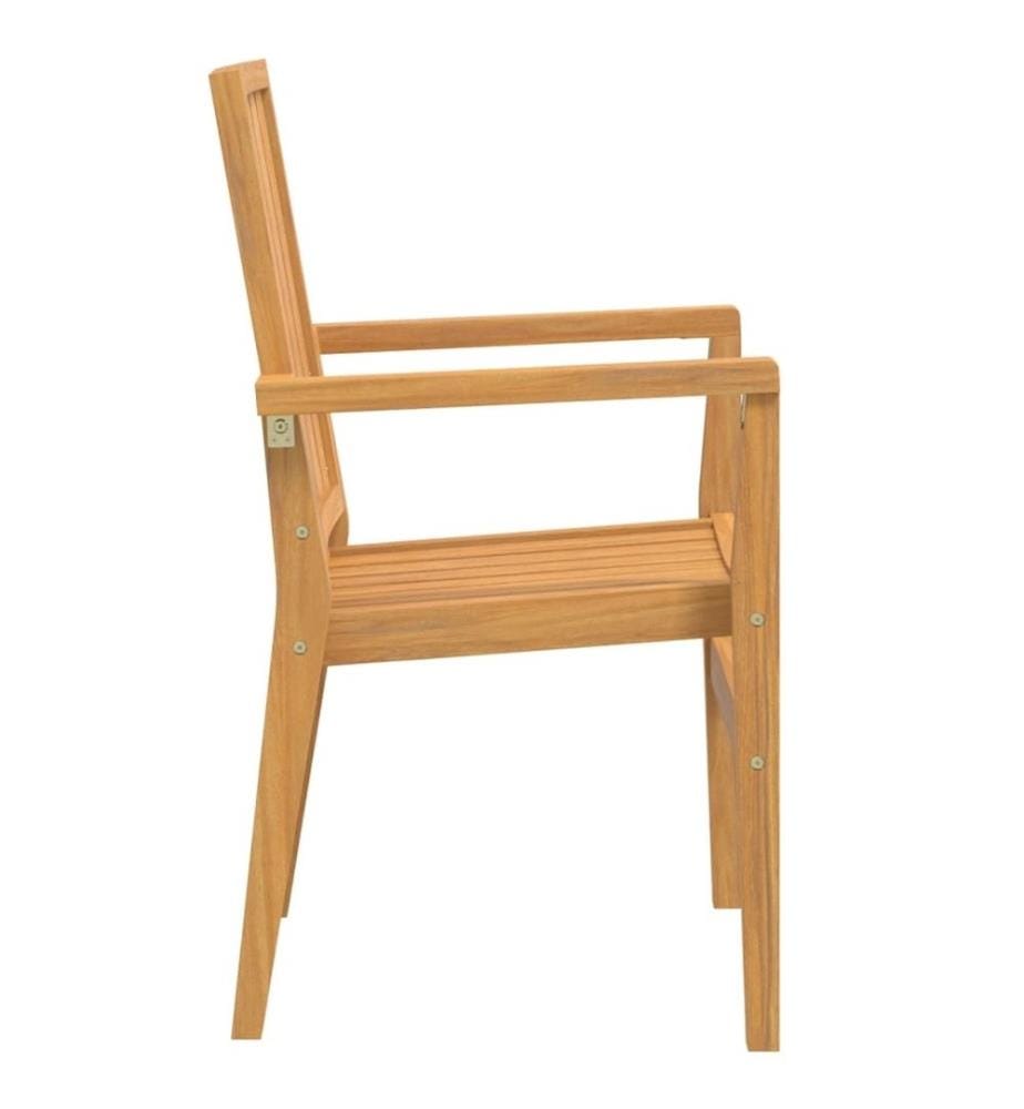 Chaises de jardin empilables lot de 8 56,5x57,5x91 cm bois teck