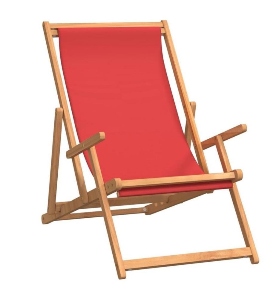 Strandstuhl Klappbar Massivholz Teak Rot