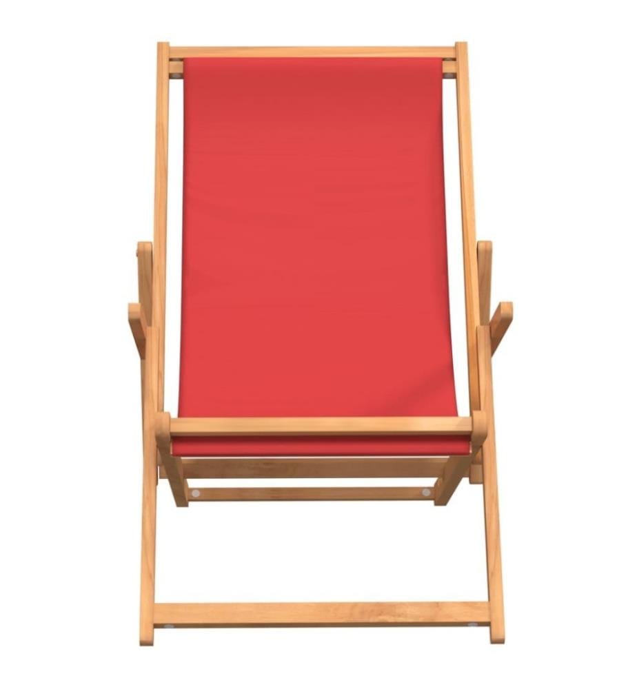 Strandstuhl Klappbar Massivholz Teak Rot
