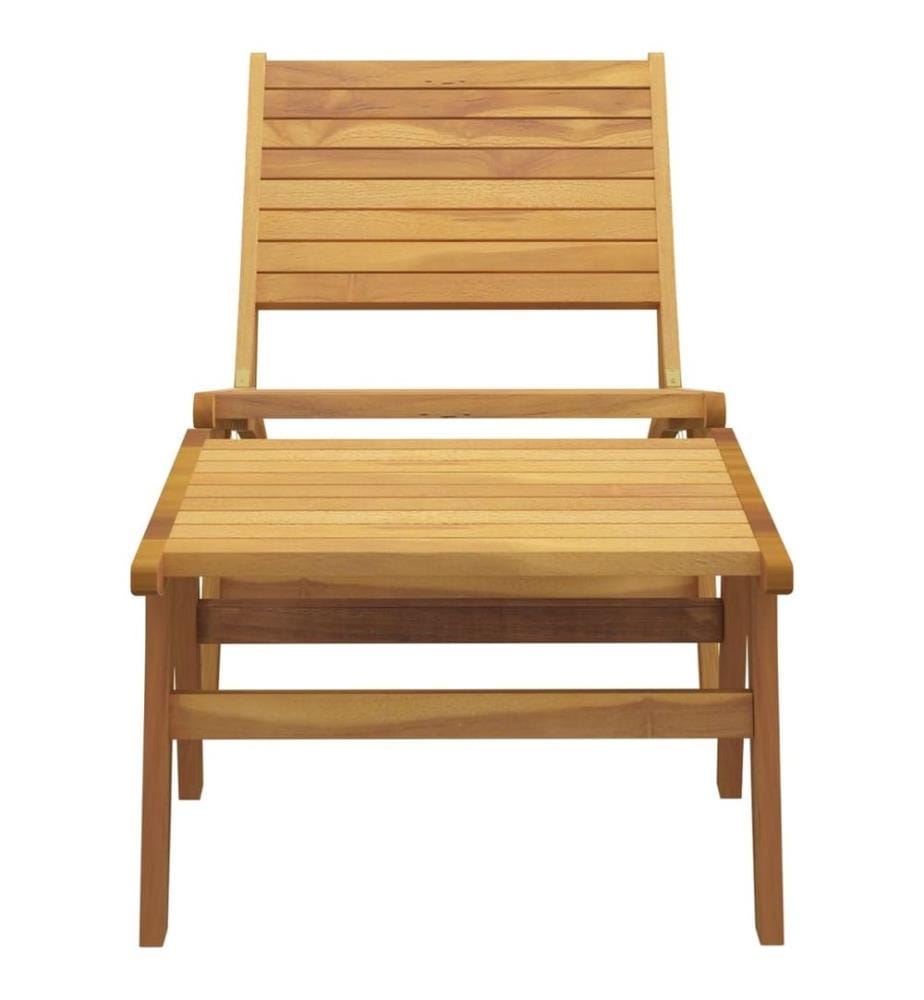 Chaise de jardin avec repose-pieds Bois de teck solide
