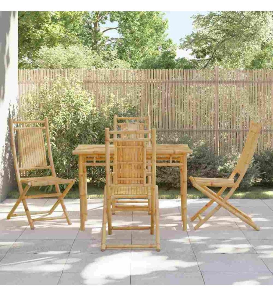 Chaises pliables de jardin lot de 4 46x66x99 cm bambou