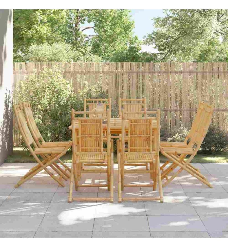 Chaises pliables de jardin lot de 8 46x66x99 cm bambou