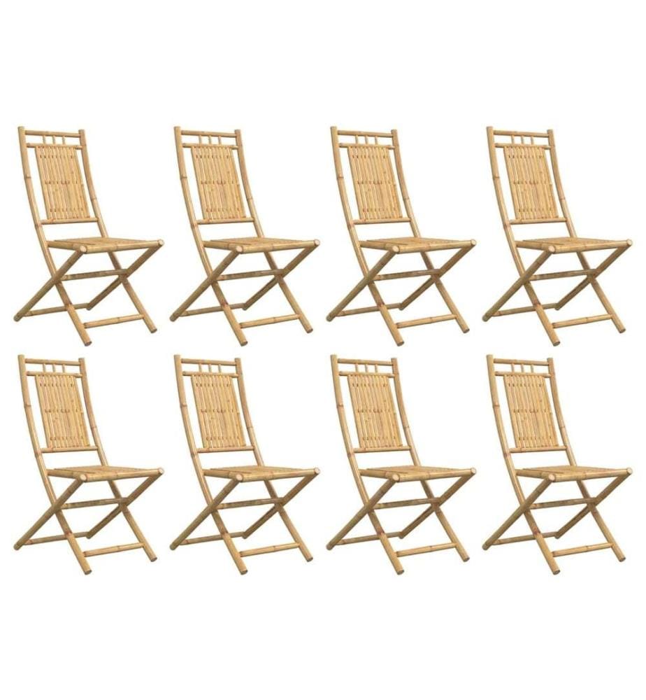 Chaises pliables de jardin lot de 8 46x66x99 cm bambou