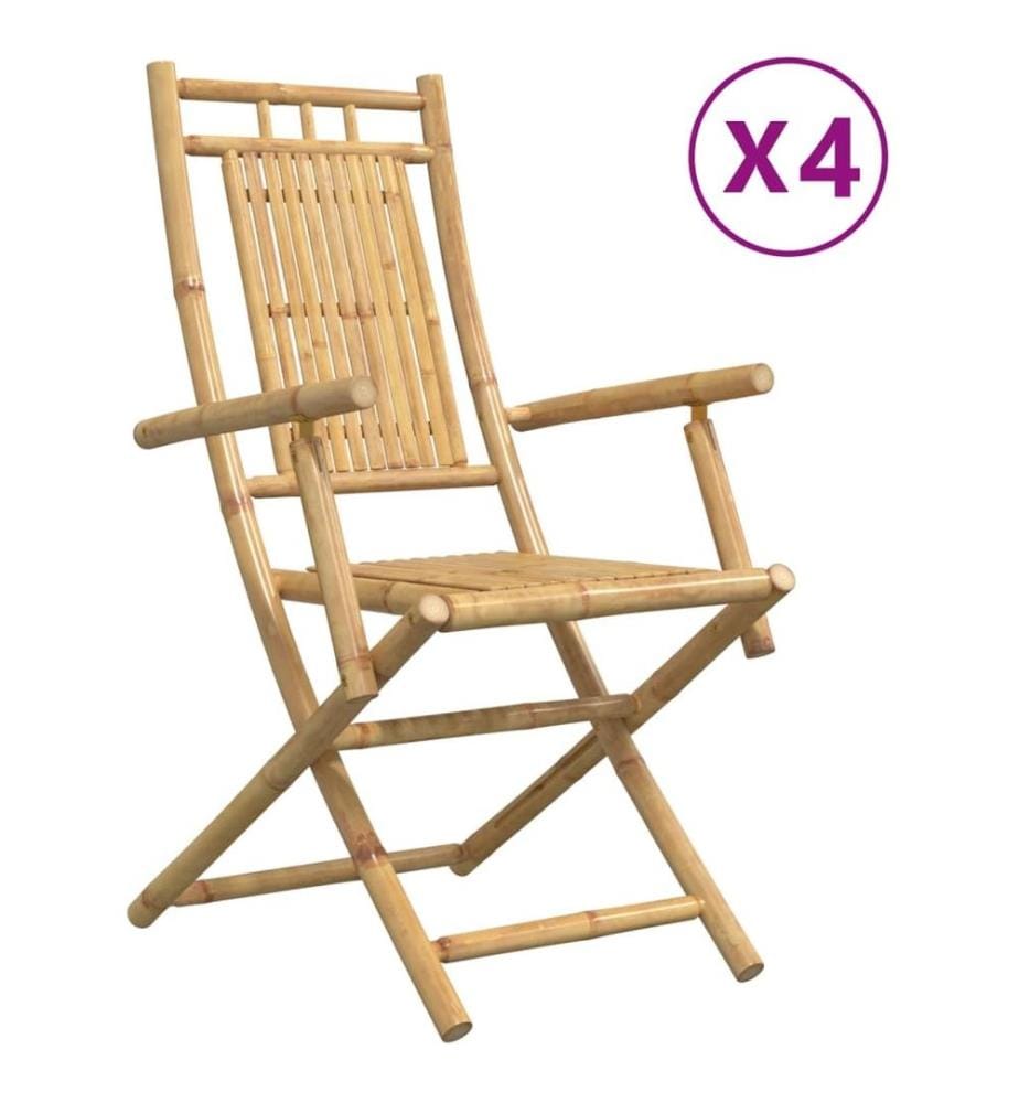 Gartenstühle 4 Stk. Klappbar 53x66x99 cm Bambus