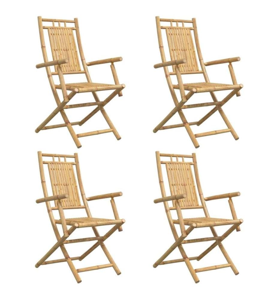 Gartenstühle 4 Stk. Klappbar 53x66x99 cm Bambus
