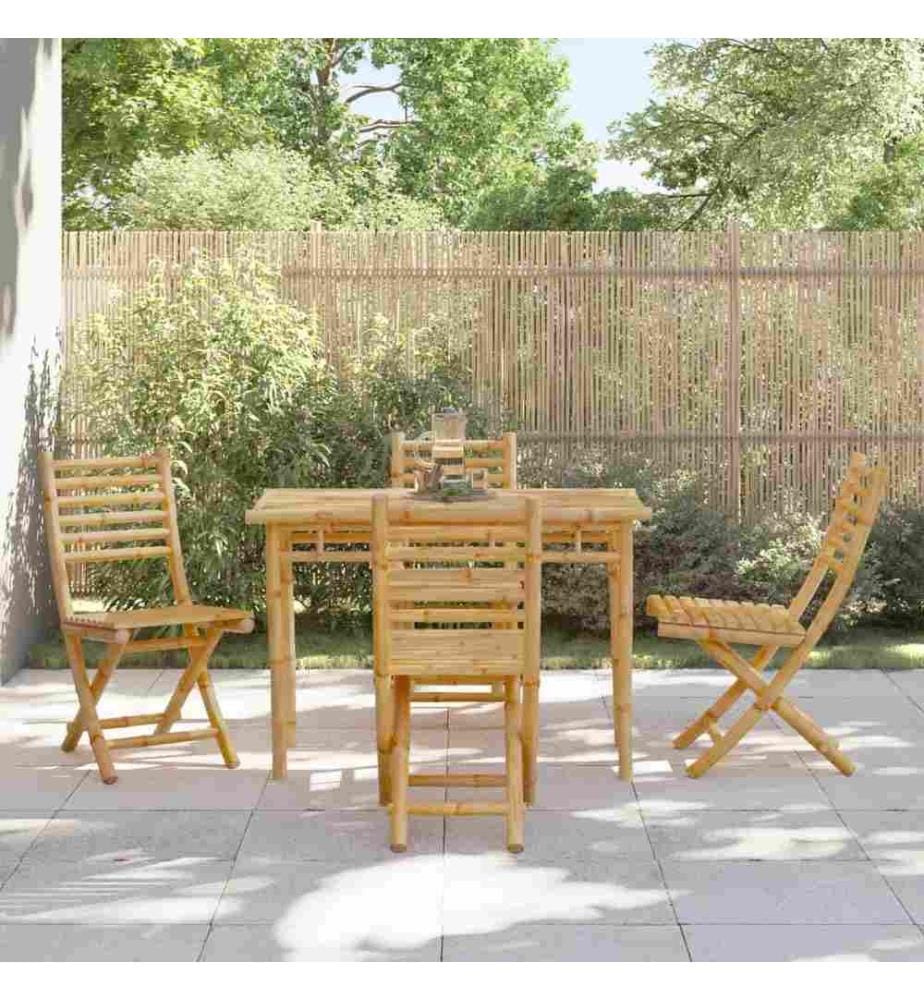 Chaises pliables de jardin lot de 4 43x54x88 cm bambou