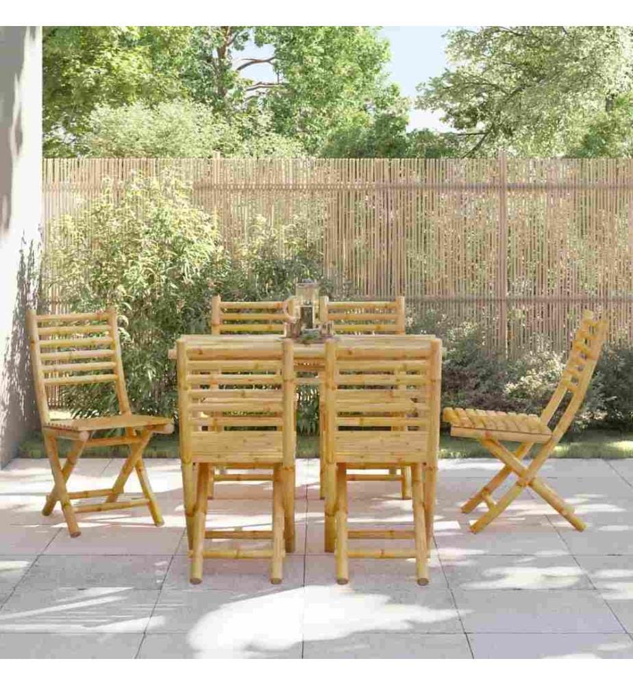 Gartenstühle 6 Stk. Klappbar 43x54x88 cm Bambus