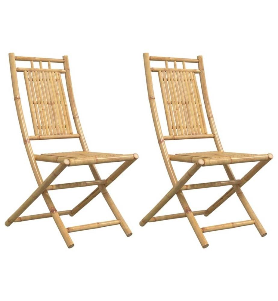 Gartenstühle 2 Stk. Klappbar 46x66x99 cm Bambus