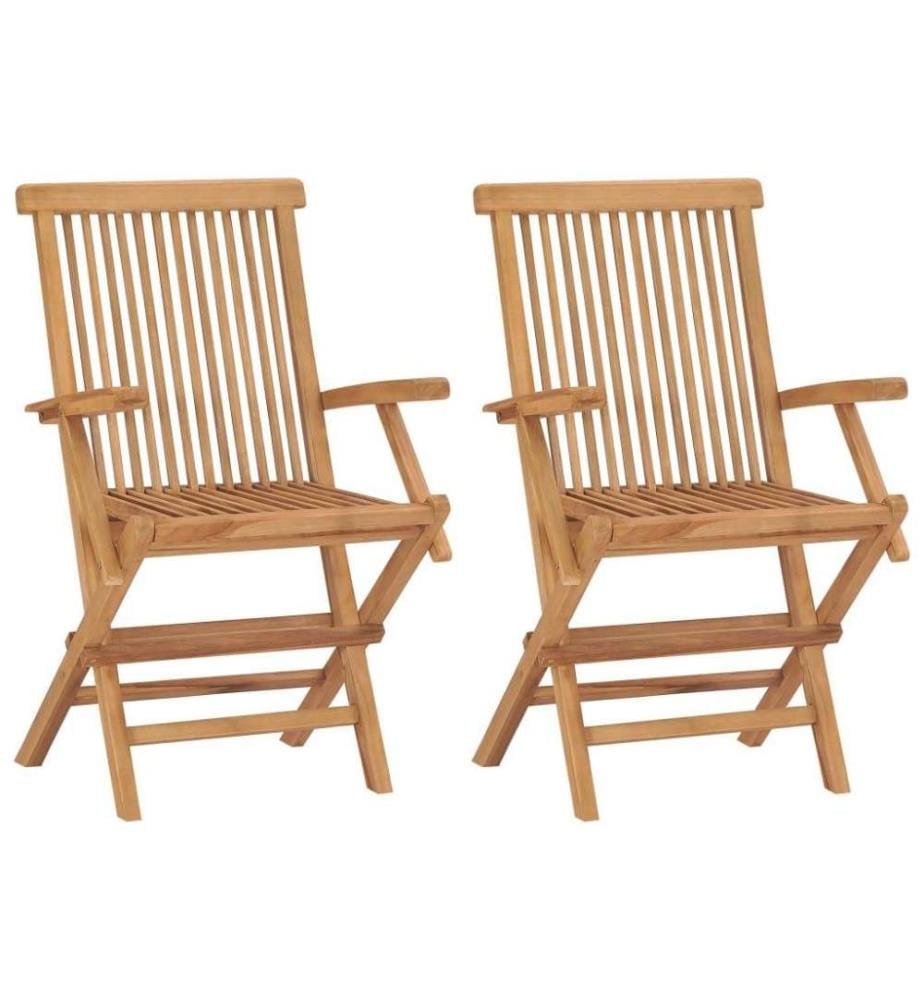 Klappbare Gartenstühle 2 Stk. Massivholz Teak