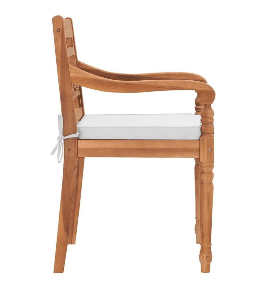 Batavia-Stühle 2 Stk. mit Polstern Massivholz Teak