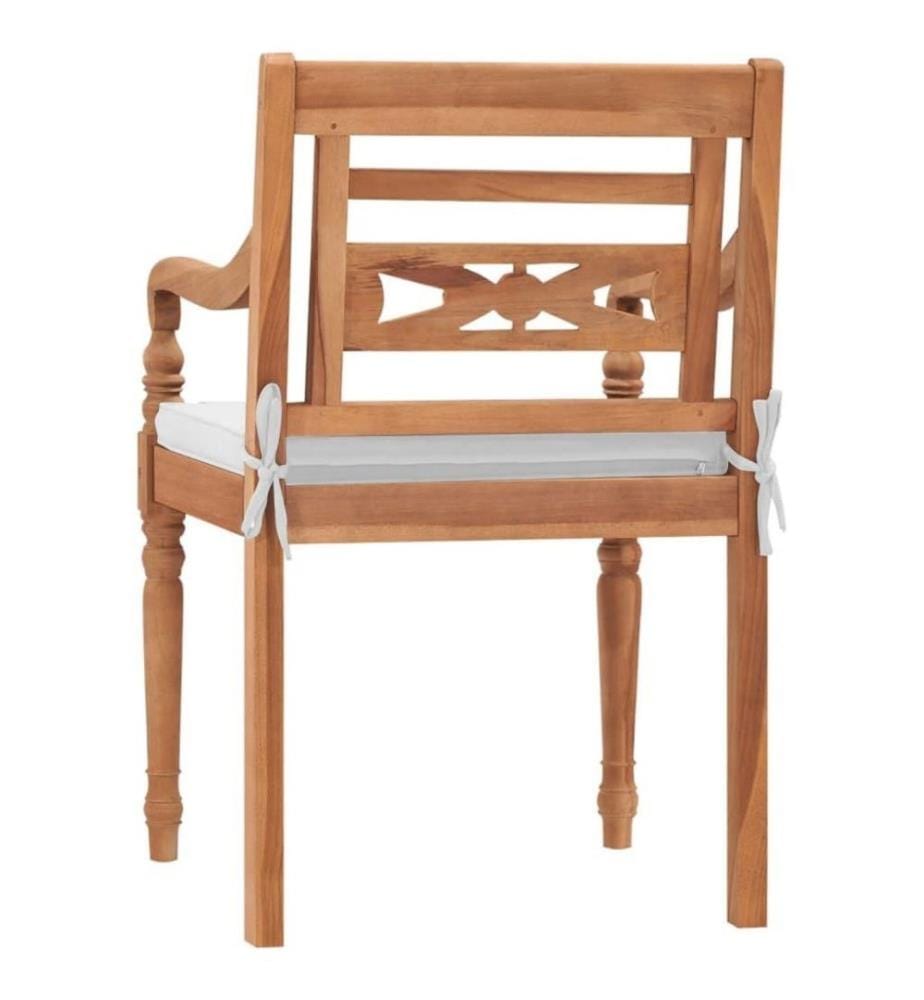 Batavia-Stühle 2 Stk. mit Polstern Massivholz Teak