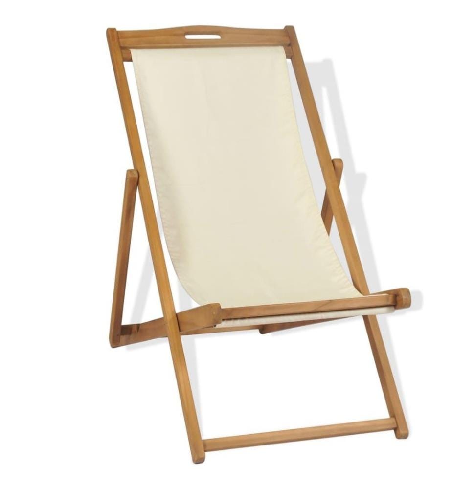 Liegestuhl Teak 56×105×96 cm Creme