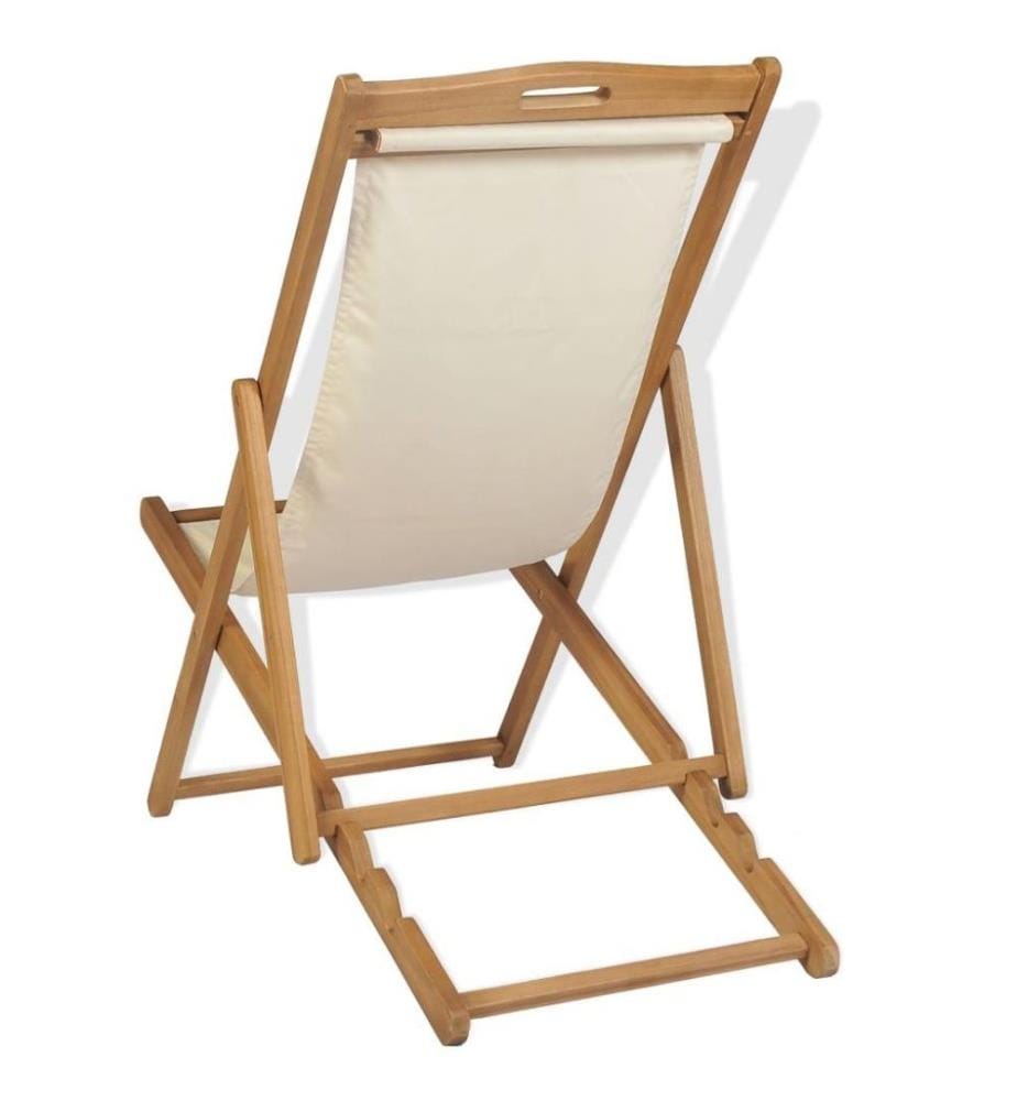 Liegestuhl Teak 56×105×96 cm Creme