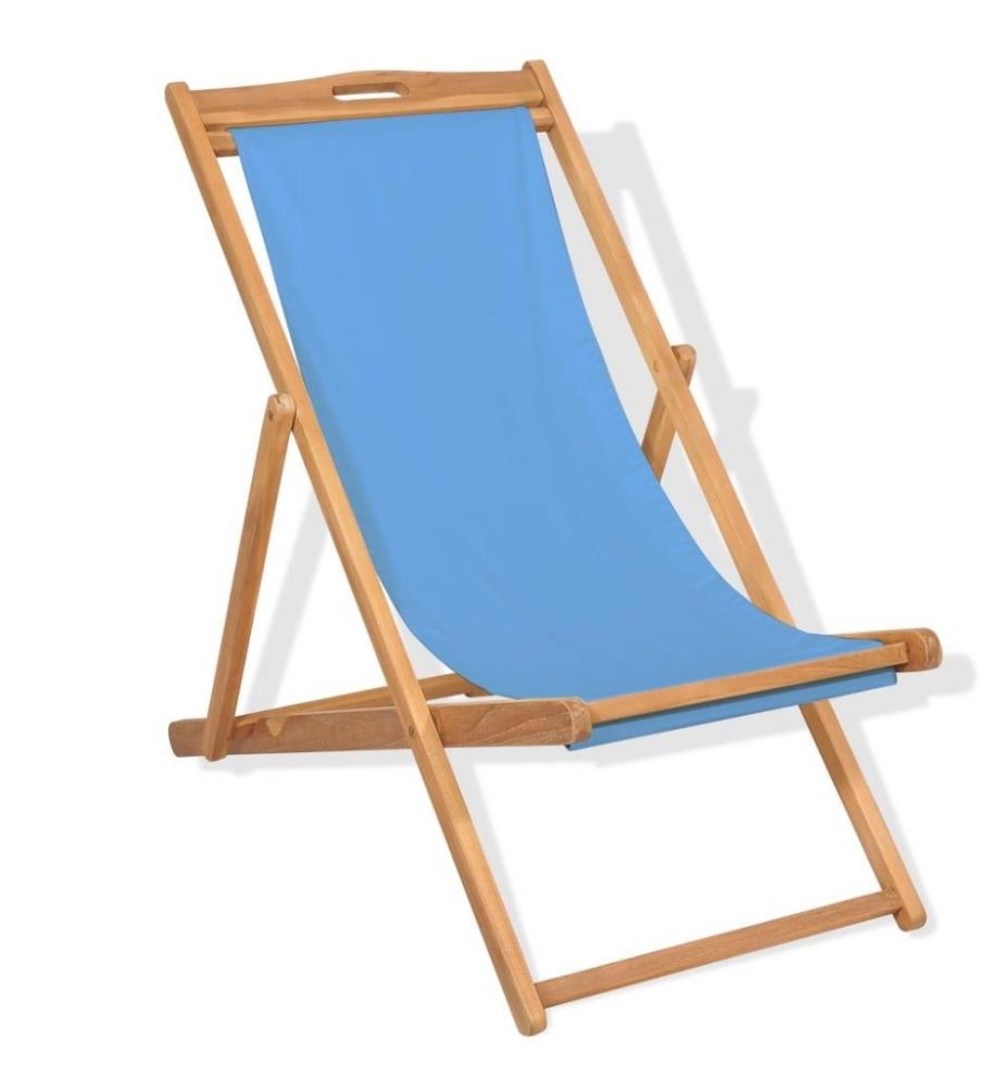 Liegestuhl Teak 56×105×96 cm Blau