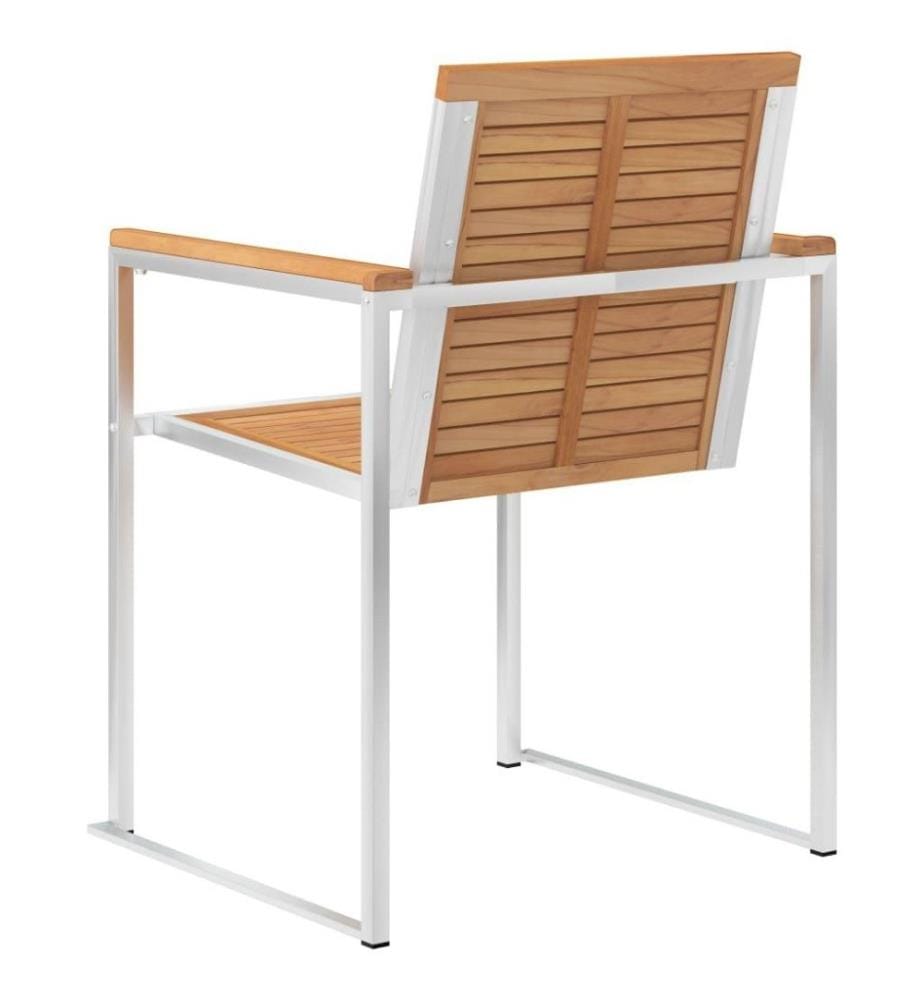 Gartenstühle 2 Stk. Massivholz Teak und Edelstahl
