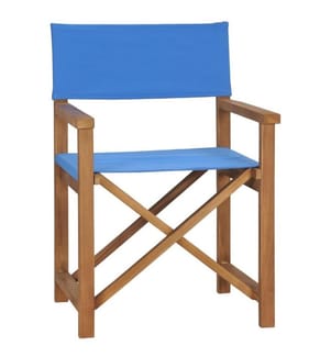 Regiestuhl Massivholz Teak Blau