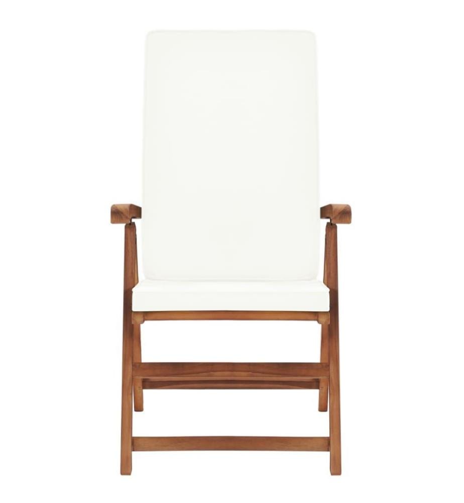Garten-Liegestühle 2 Stk. mit Auflagen Massivholz Teak