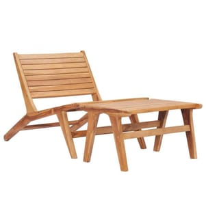 Gartenstuhl mit Fussablage Massivholz Teak